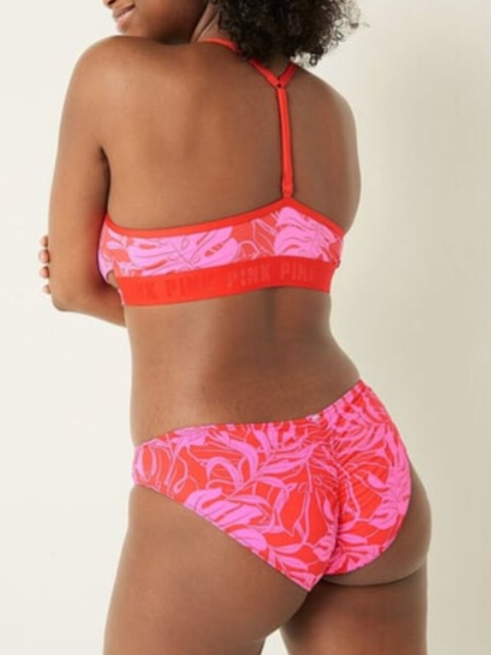 Victoria’s Secret PINK Active Tropical Floral Crossover Bikini Set Size XS